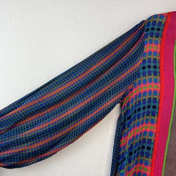 Bl-nk Conditions Apply by Anthropologie Retro Geo Stripe Peasant Blouse Size XS - Picture 5 of 10